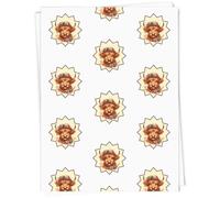 Azeeda 5 x A1 'Cute Highland Cow With Flowers' Gift Wrap/Wrapping Paper Sheets (GI00119349)