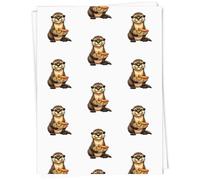 Azeeda 5 x A1 'Cute Otter With Fish & Chips' Gift Wrap/Wrapping Paper Sheets (GI00134961)