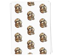 Azeeda 5 x A1 'Cute Sloth Eating Ice Cream' Gift Wrap/Wrapping Paper Sheets (GI00137859)