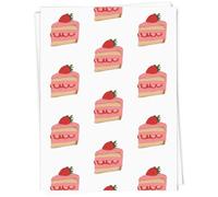 Azeeda 5 x A1 'Delicious Strawberry Cake Slice' Gift Wrap/Wrapping Paper Sheets (GI00119246)