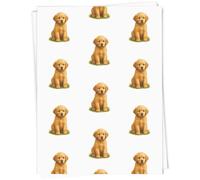 Azeeda 5 x A1 'Golden Retriever Puppy Sitting On The Grass' Gift Wrap/Wrapping Paper Sheets (GI00120965)