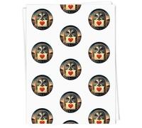 Azeeda 5 x A1 'Grey Owl Love Note' Gift Wrap/Wrapping Paper Sheets (GI00117762)