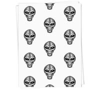 Azeeda 5 x A1 'Grinning Alien' Gift Wrap/Wrapping Paper Sheets (GI00117399)