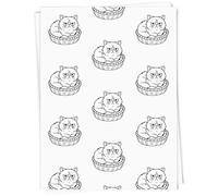 Azeeda 5 x A1 'Grumpy Persian Cat' Gift Wrap/Wrapping Paper Sheets (GI00120702)