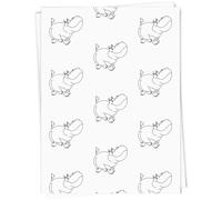Azeeda 5 x A1 'Happy Hippo' Gift Wrap/Wrapping Paper Sheets (GI00010248)