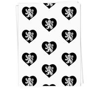 Azeeda 5 x A1 'Heraldic Lion Within Heart' Gift Wrap/Wrapping Paper Sheets (GI00118157)