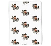 Azeeda 5 x A1 'Horse Riding Boy' Gift Wrap/Wrapping Paper Sheets (GI00140337)