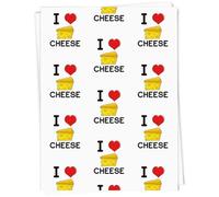 Azeeda 5 x A1 'I Love Cheese' Gift Wrap/Wrapping Paper Sheets (GI00062151)
