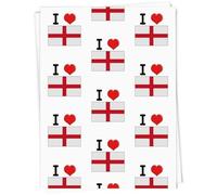 Azeeda 5 x A1 'I Love England' Gift Wrap/Wrapping Paper Sheets (GI00064806)