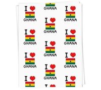 Azeeda 5 x A1 'I Love Ghana' Gift Wrap/Wrapping Paper Sheets (GI00061062)