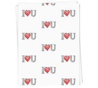Azeeda 5 x A1 'I Love You Scribble' Gift Wrap/Wrapping Paper Sheets (GI00122469)