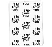 Azeeda 5 x A1 'I Love You with Heart' Gift Wrap/Wrapping Paper Sheets (GI00115696)