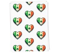 Azeeda 5 x A1 'Ireland Love Heart With Shamrock' Gift Wrap/Wrapping Paper Sheets (GI00119359)