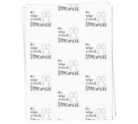 Azeeda 5 x A1 'It's Wine O'clock Somewhere' Gift Wrap/Wrapping Paper Sheets (GI00116318)