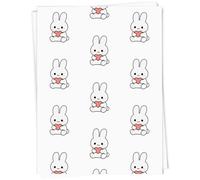 Azeeda 5 x A1 'Kawaii Bunny Holding Heart' Gift Wrap/Wrapping Paper Sheets (GI00131076)
