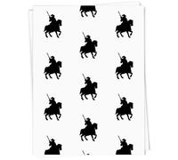 Azeeda 5 x A1 'Knight on Horse Silhouette' Gift Wrap/Wrapping Paper Sheets (GI00142278)