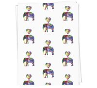 Azeeda 5 x A1 'Love Elephants' Gift Wrap/Wrapping Paper Sheets (GI00122646)