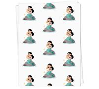 Azeeda 5 x A1 'Mermaid on Rock Eating Snacks' Gift Wrap/Wrapping Paper Sheets (GI00130497)
