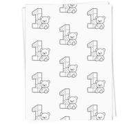 Azeeda 5 x A1 'Number 1 Birthday Bear' Gift Wrap/Wrapping Paper Sheets (GI00122532)