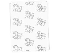 Azeeda 5 x A1 'Number 3 Birthday Bear' Gift Wrap/Wrapping Paper Sheets (GI00122544)