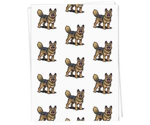 Azeeda 5 x A1 'Pixel Art German Shepherd Dog' Gift Wrap/Wrapping Paper Sheets (GI00084779)