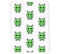 Azeeda 5 x A1 'Pixel Style Alien' Gift Wrap/Wrapping Paper Sheets (GI00129288)