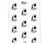 Azeeda 5 x A1 'Robin Bird on a Snowy Winter Branch' Gift Wrap/Wrapping Paper Sheets (GI00122223)
