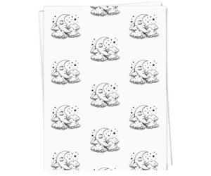 Azeeda 5 x A1 'Sleeping Moon on Clouds with Stars' Gift Wrap/Wrapping Paper Sheets (GI00139788)