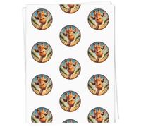 Azeeda 5 x A1 'Smiling Giraffe' Gift Wrap/Wrapping Paper Sheets (GI00116688)