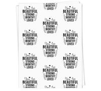 Azeeda 5 x A1 'You Are Beautiful Strong Worthy Loved Text' Gift Wrap/Wrapping Paper Sheets (GI00116602)