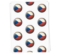 Azeeda 5 x 'Czech Republic Bottle Cap' Gift Wrap Paper (GI00142383)