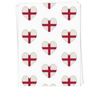 Azeeda 5 x 'England Flag Heart' Gift Wrap Paper (GI00142170)