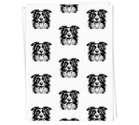 Azeeda 5 x 'Happy Border Collie' Gift Wrap Paper (GI00140907)