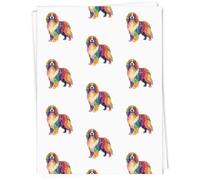 Azeeda 5 x 'Rainbow Border Collie Dog' Gift Wrap Paper (GI00144258)