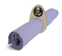 Azeeda 5 x 'William Shakespeare' Wooden Napkin Rings (NR00071954) | Table Decorations for Dinner Parties, Weddings and Christmas