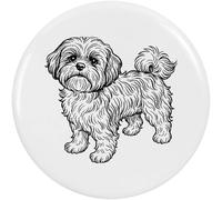 Azeeda 58mm 'Adorable Shih Tzu Dog Standing' Medium Button Pin Badge (BB00165399)