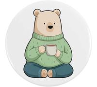 Azeeda 58mm 'Adorable Sitting Bear' Medium Button Pin Badge (BB00156985)