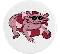 Azeeda 58mm 'Axolotl with Sunglasses Float Illustration' Medium Button Pin Badge (BB00168786)