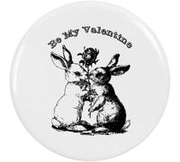 Azeeda 58mm 'Be My Valentine Bunny Couple with Rose' Medium Button Pin Badge (BB00158929)