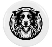 Azeeda 58mm 'Border Collie With Dog Leash' Medium Button Pin Badge (BB00159195)