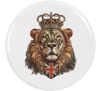 Azeeda 58mm 'British King Lion ' Medium Button Pin Badge (BB00171701)