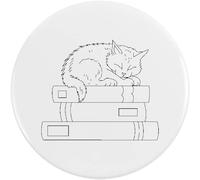 Azeeda 58mm ' Cat Among Books' Medium Button Pin Badge (BB00152313)