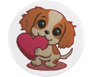 Azeeda 58mm 'Cavalier King Charles Spaniel Puppy Heart' Medium Button Pin Badge (BB00162212)