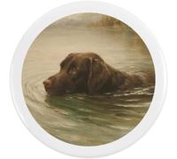 Azeeda 58mm 'Chocolate Labrador Retriever Swimming' Medium Button Pin Badge (BB00169704)