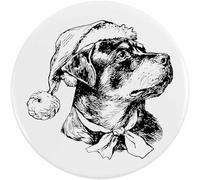 Azeeda 58mm 'Christmas Rottweiler Portrait' Medium Button Pin Badge (BB00157915)