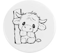 Azeeda 58mm 'Cute Shy Highland Cow' Medium Button Pin Badge (BB00169509)