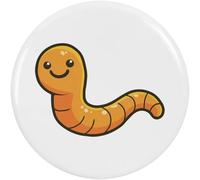 Azeeda 58mm 'Cute Smiling Worm' Medium Button Pin Badge (BB00153550)