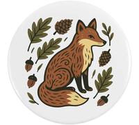 Azeeda 58mm 'Folk Style Woodland Fox' Medium Button Pin Badge (BB00164982)