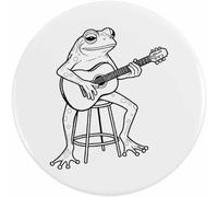 Azeeda 58mm 'Frog Playing Guitar' Medium Button Pin Badge (BB00163371)