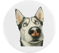 Azeeda 58mm 'Funny Husky Dog Portrait' Medium Button Pin Badge (BB00164937)